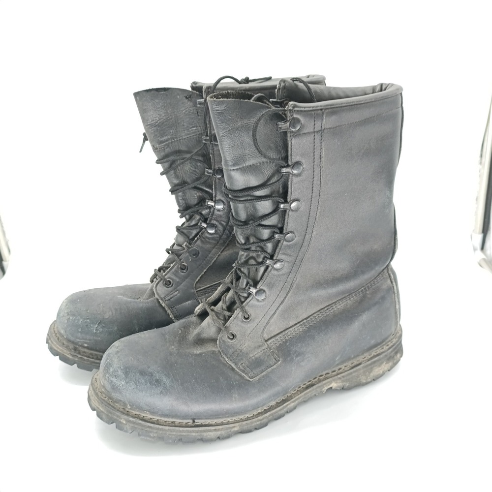 Mens Military Combat Boots Black Leather Vibram Sole Size 11 R 2-97 Tactical s6